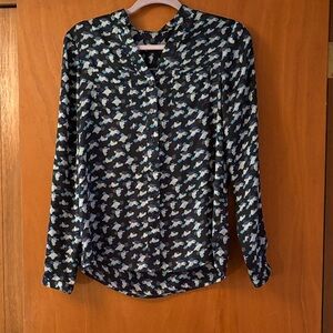The Limited Black and White Patterned Blouse